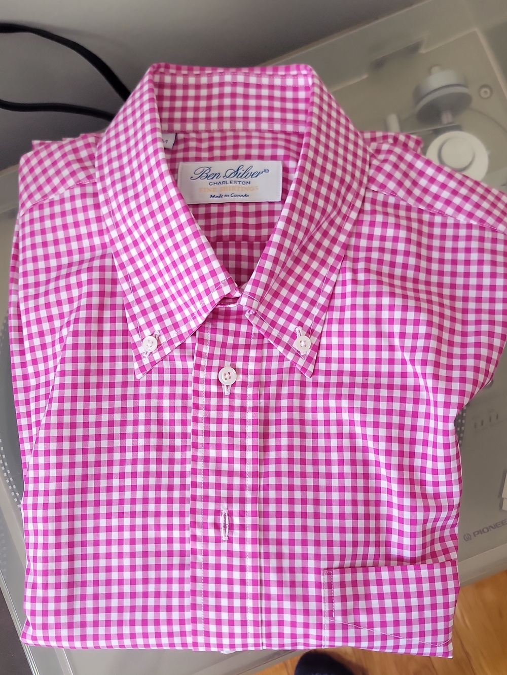 Ben Silver Pink & White Gingham Button-Down Shirt
